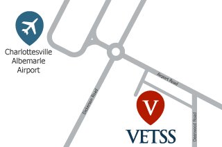 Map Graphic of Charlottesville Airport